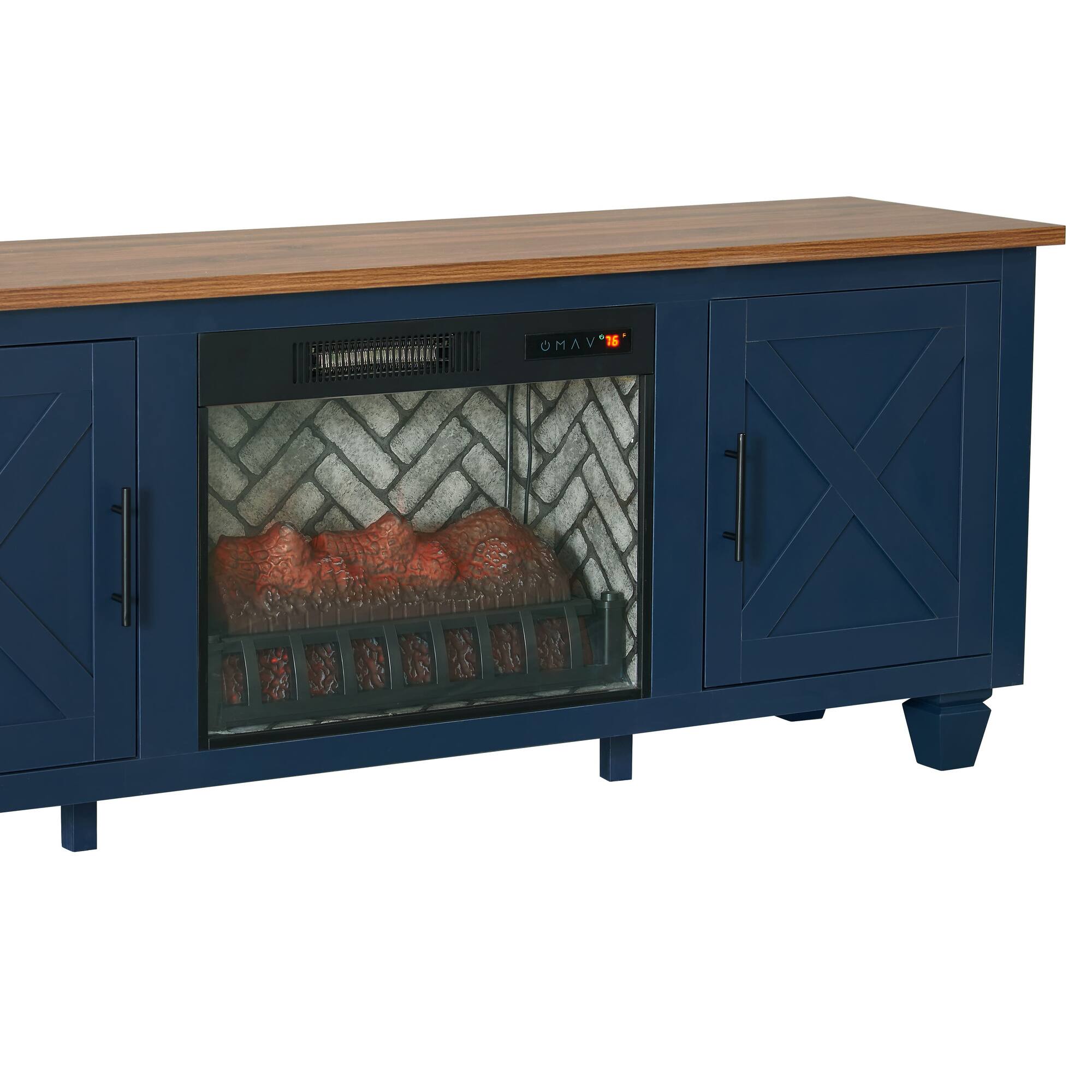 Boyel Living 68 in Electric Fireplace TV Stand with Log Display ...