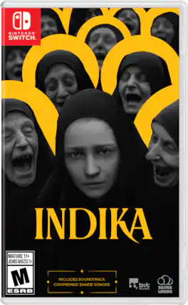 NINTENDO SWITCH
INDIKA
MATURE 17+
JEUNES ADULTES 17+
M
INCLUDES SOUNDTRACK
COMPRENDE BANDE SONORE
11 bit STUDIOS
SILVER LINING
ESRB - M (Mature 17+)