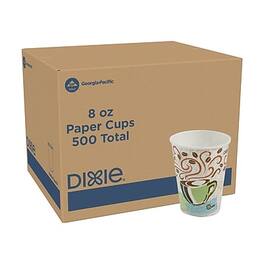 Dixie - PerfecTouch Insulated Paper Hot Cups, 8 oz., 500/Carton - Coffee Haze