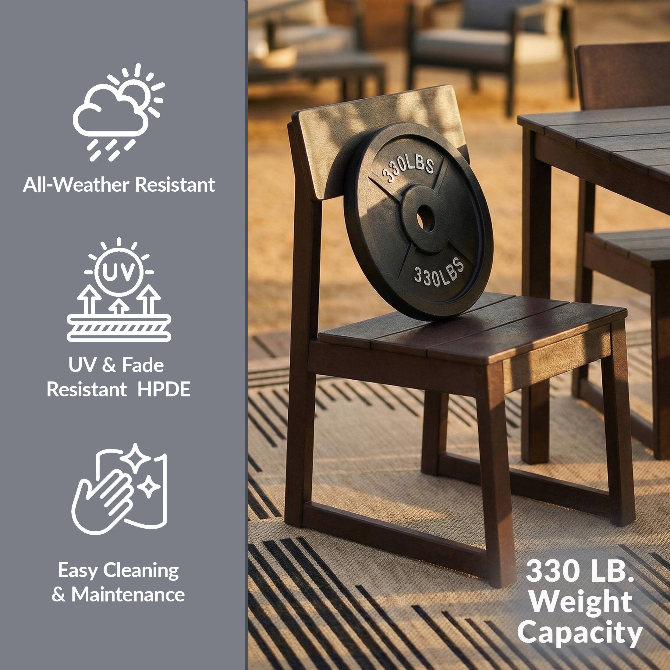All-Weather Resistant  
UV & Fade Resistant HPDE  
Easy Cleaning & Maintenance  
330 LB. Weight Capacity