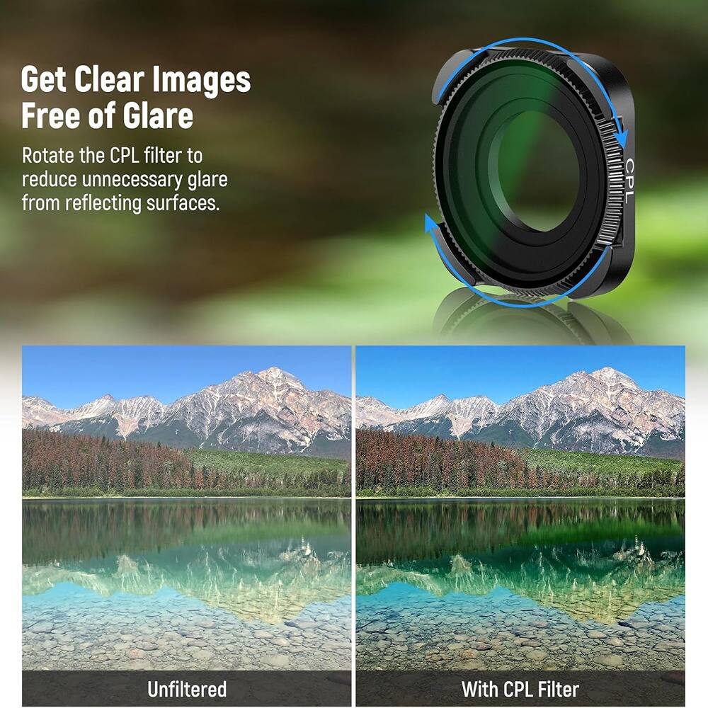 Get Clear Images Free of Glare

Rotate the CPL filter to reduce unnecessary glare from reflecting surfaces.

Unfiltered

With CPL Filter