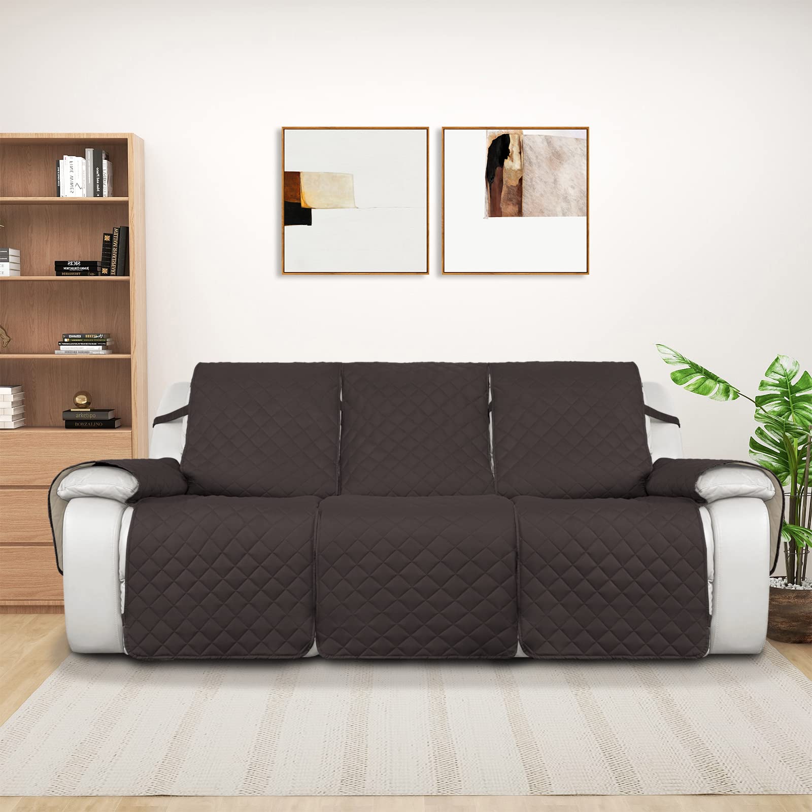 Left. VEGA AUTOMOTIVE - Large Car Seat Protectors For Thick Padding Waterproof Auto Vehicle Leather Seats Dog Mat Cover Pads - Black/Beige Recliner Sofa.