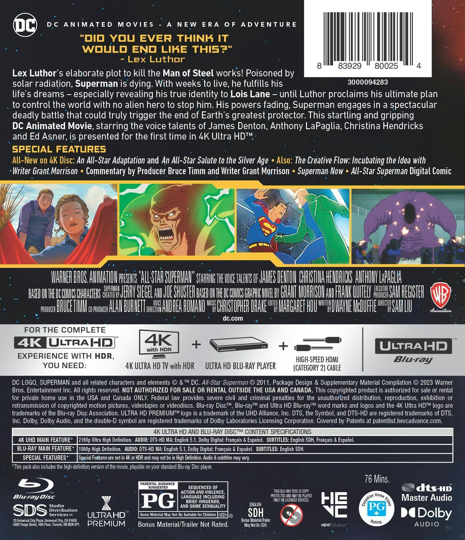 Back. All-Star Superman (DCU)   - 4K Blu-Ray.