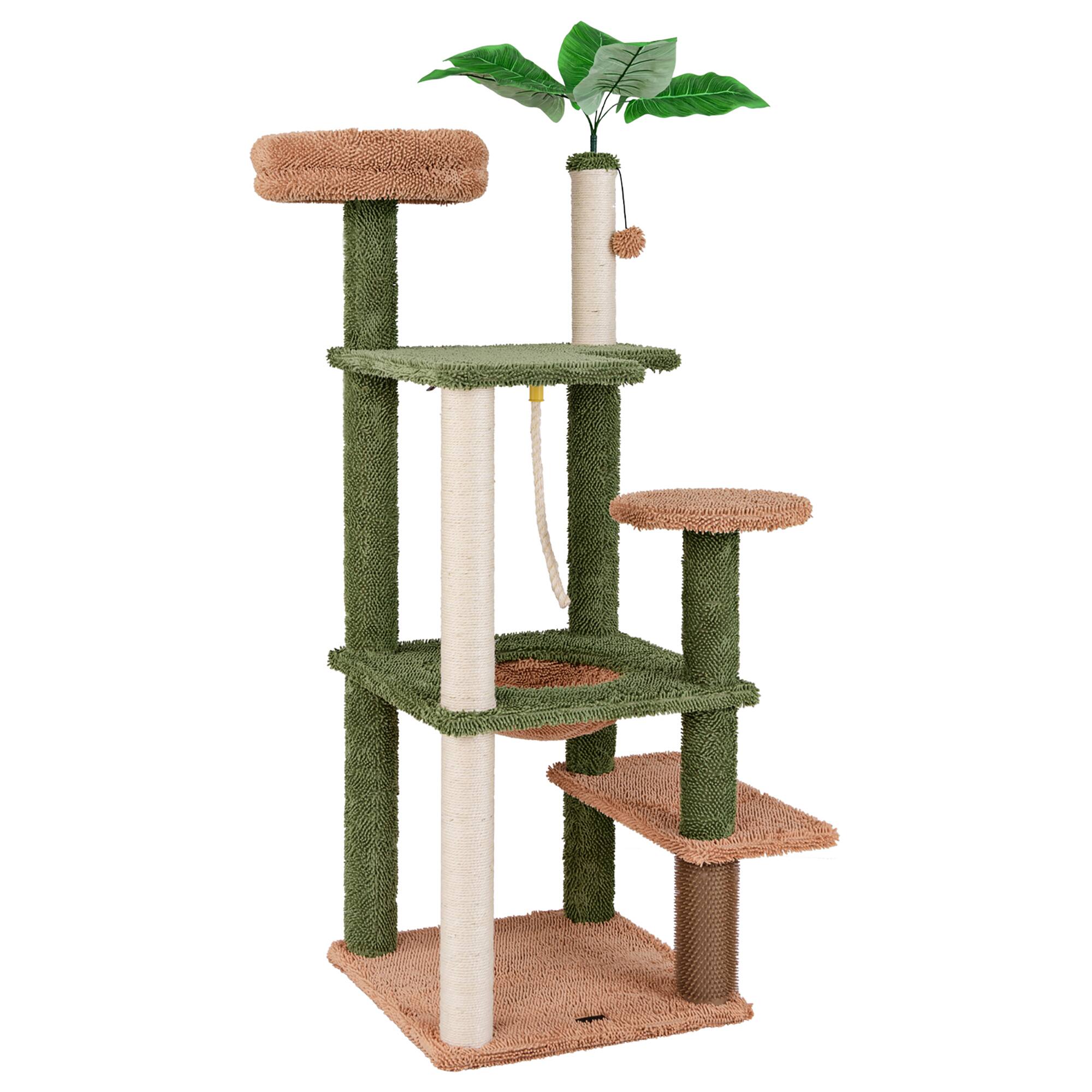 Alt View 9. Gymax - Gymax 60'' Cat Tree for Indoor Cats Cute Cat Tower w/ Sisal Scratching Posts & Rope - GYM15029.