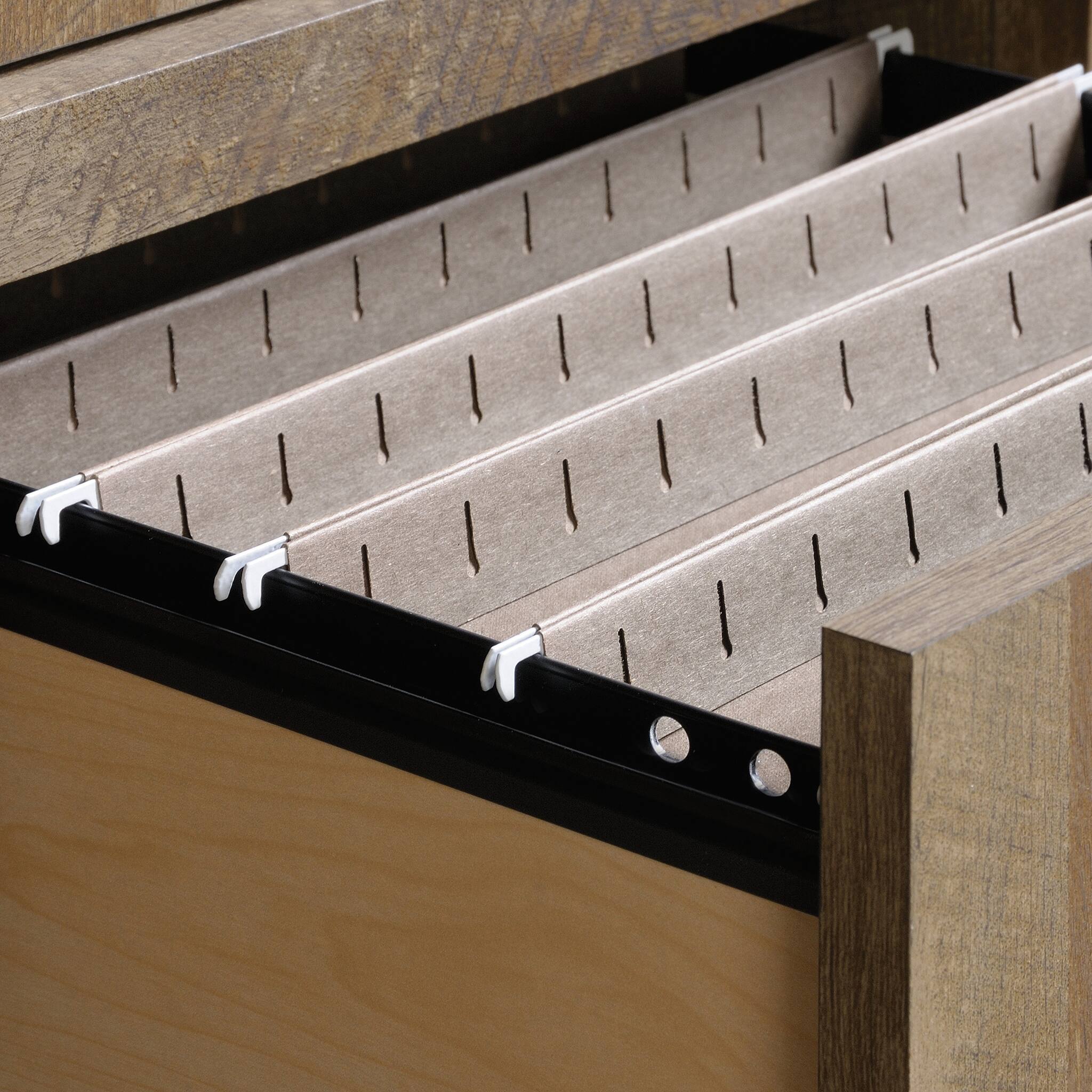 Alt View 4. Spaco - 53" Compact Desk, 2 Smooth Drawers, Brown, Home Study Gaming - Brown.