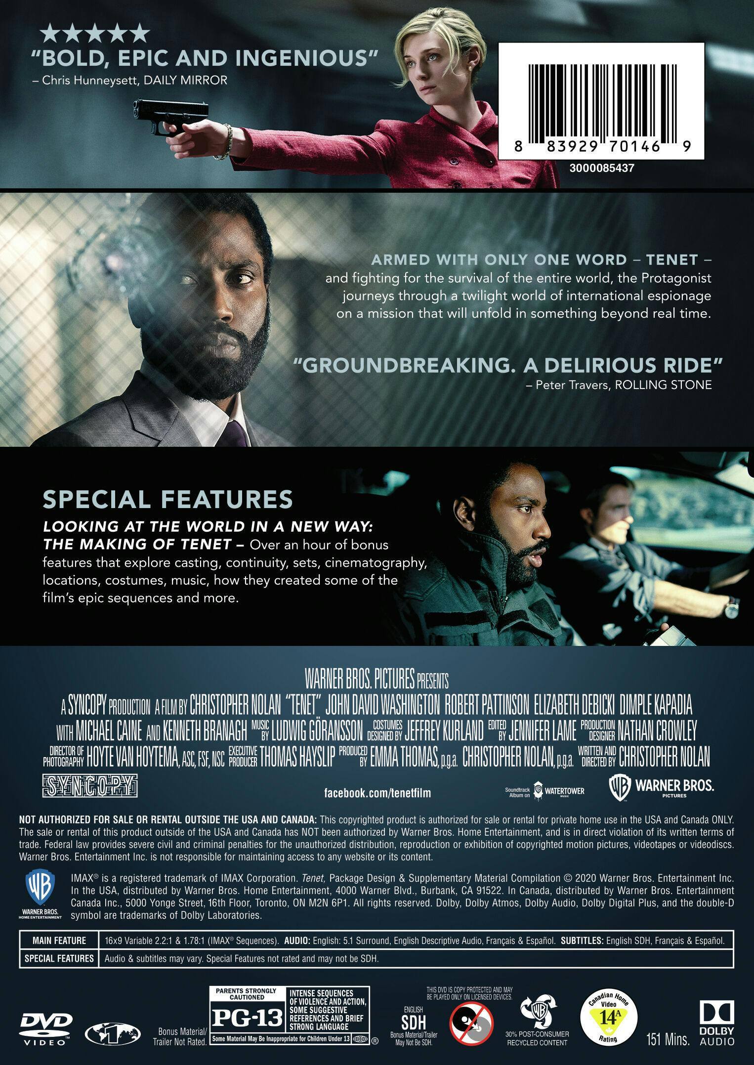 Angle. Tenet (Special Edition) [DVD].