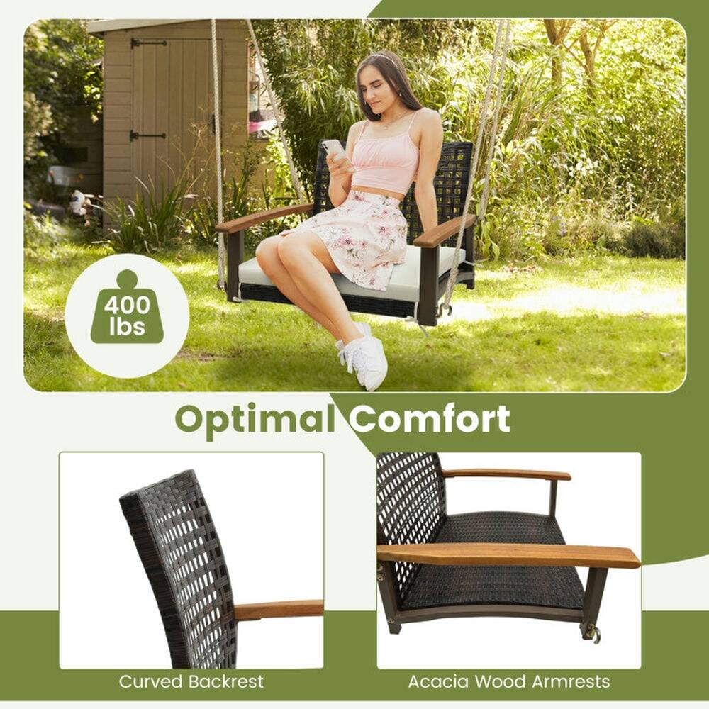 400 lbs Optimal Comfort Curved Backrest Acacia Wood Armrests