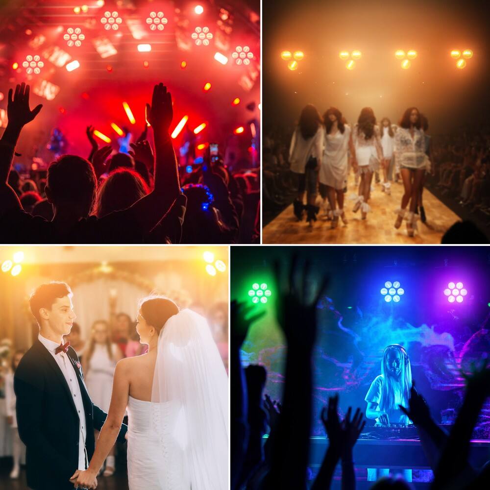 Alt View 1. UKing - 350W Retro Par Light 7 COB LED+198RGB LED DMX512 DJ Stage Party Lighting.