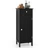 Costway - Bathroom Storage Floor Cabinet Organizer Free-Standing w/ Drawer - Black
