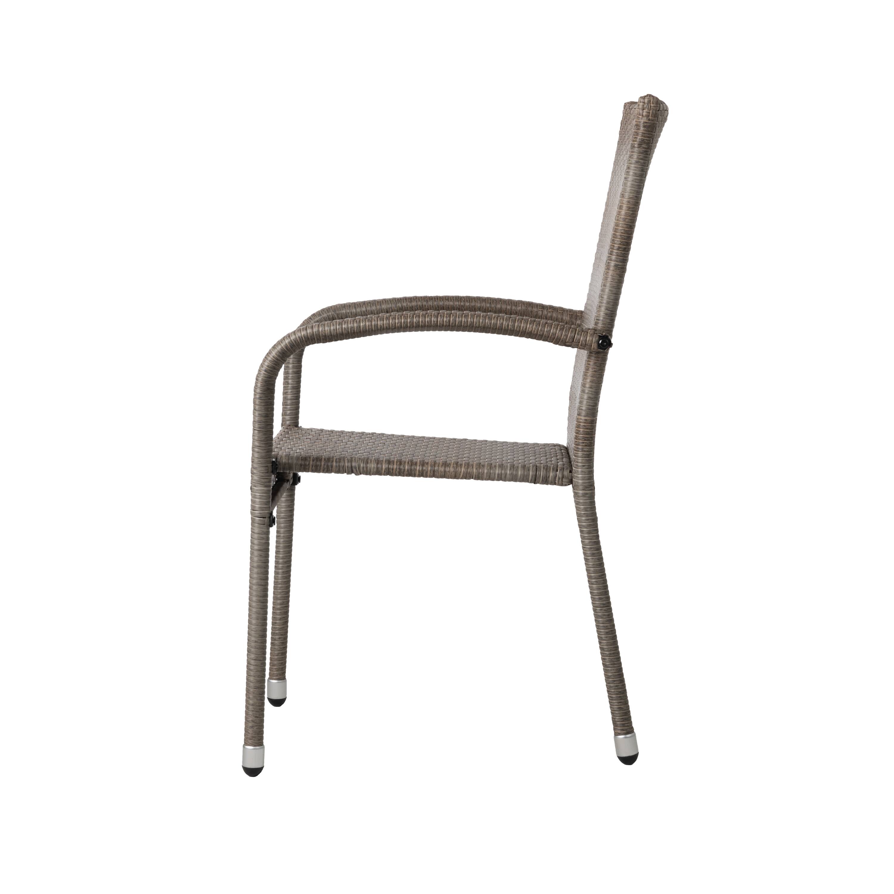 Alt View 3. Balkene Home - Morgan Outdoor Wicker Chair  2 Pack - Gray.