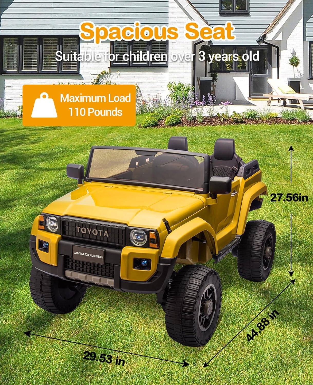 Spacious Seat  
Suitable for children over 3 years old  

Maximum Load 110 Pounds  

27.56 in  
29.53 in  
44.88 in