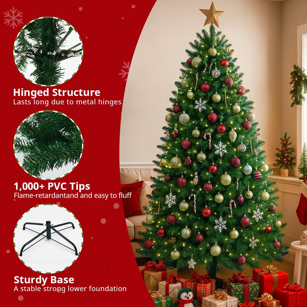 Hinged Structure  
Lasts long due to metal hinges  

1,000+ PVC Tips  
Flame-retardant and easy to fluff  

Sturdy Base  
A stable strong lower foundation