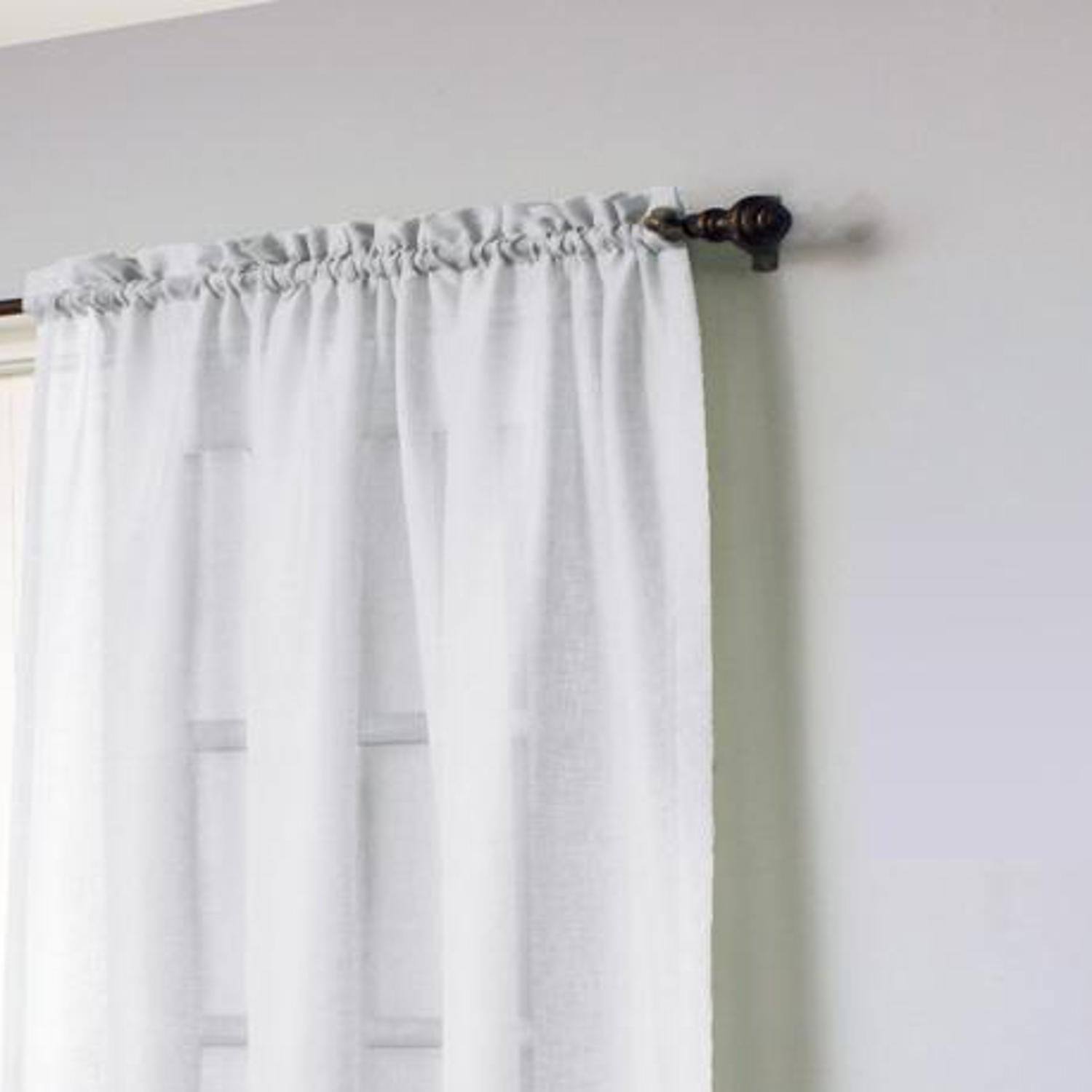 Angle. Commonwealth Home Fashions - Commonwealth Cote d'Azur/Cote d'Azure Rod Pocket Dressing Window Curtain Panel - 56x84" White - White.