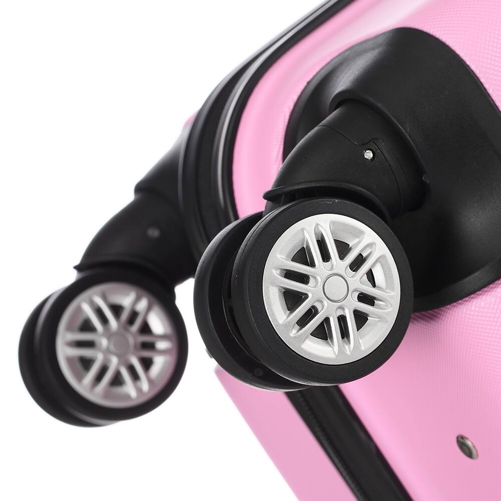 Alt View 7. Winado - 20"/24"/28" Luggage Set 3 Piece, ABS Hard Shell Suitcase Set for Travel, Spinner Wheels and TSA Lock - Pink.