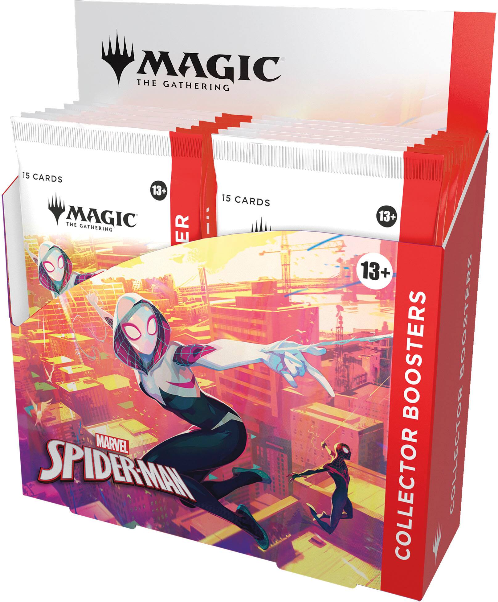 MAGIC THE GATHERING 13+15 CARDS 13+15 CARDS MAGIC THE GATHERING ER i MARVEL SPIDERMAN 13+13+ BOOSTERS COLLECTOR BOOSTERS COLLECTOR