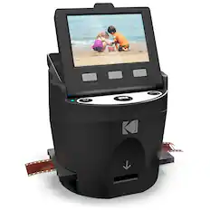 Angle. Kodak - Scanza Digital Film & Slide Scanner - Converts Film Negatives & Slides to JPEG - Includes Large Tilt-Up 3.5" LCD - Black.