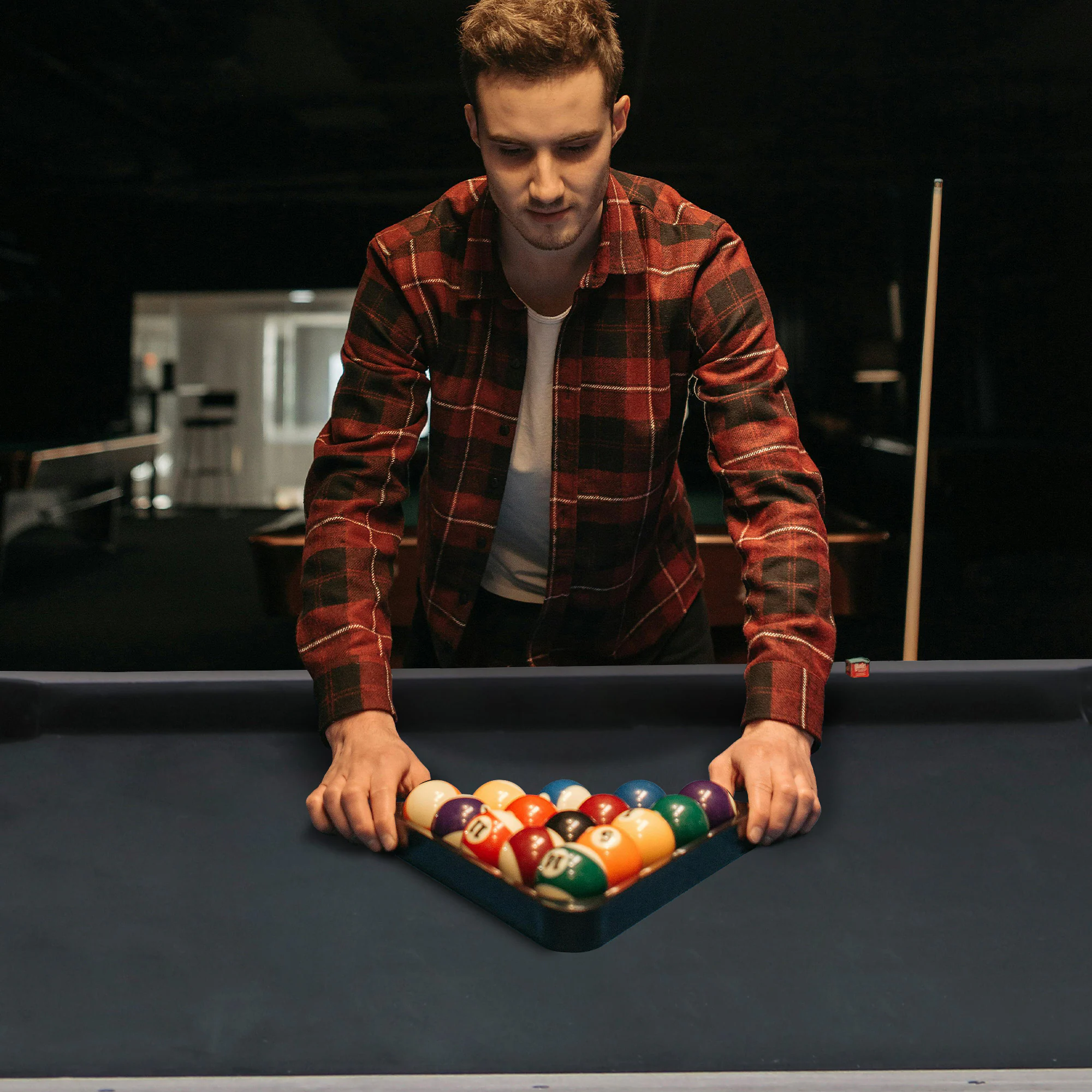 Alt View 6. Dexmalle - Dexmalle-84" Pool Table with Billiard Balls, Cues, Pool Cue Chalk, Cleaning Brush, X-Legs-Black+Grey - Grey.