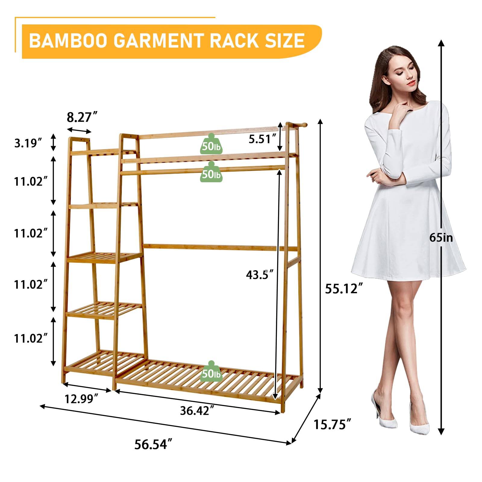 Refined Abode Design Clothing Garment Rack Storage Shelf Coat Clothes ...