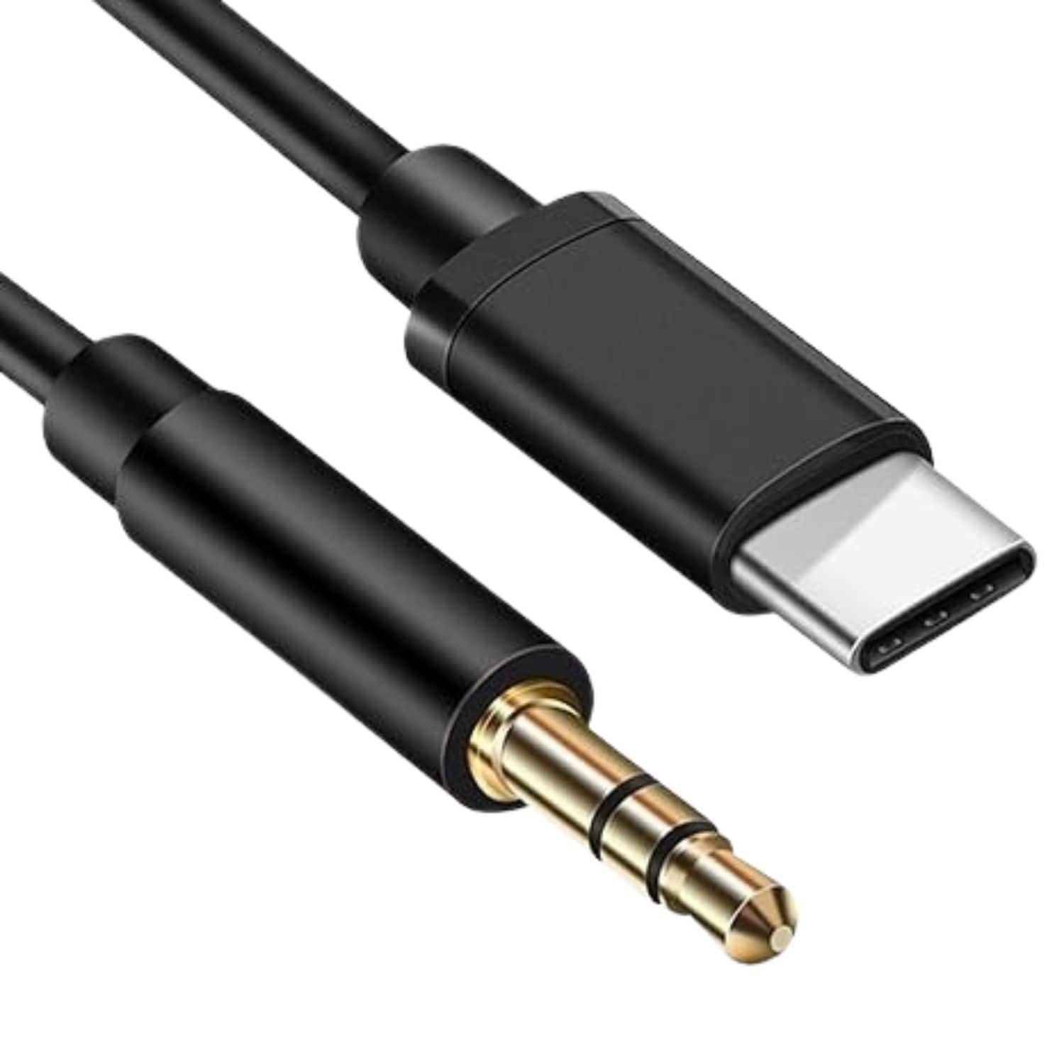 Front. Stock Preferred - USB-C to 3.5mm AUX Audio Adapter Cable/Black - Black.