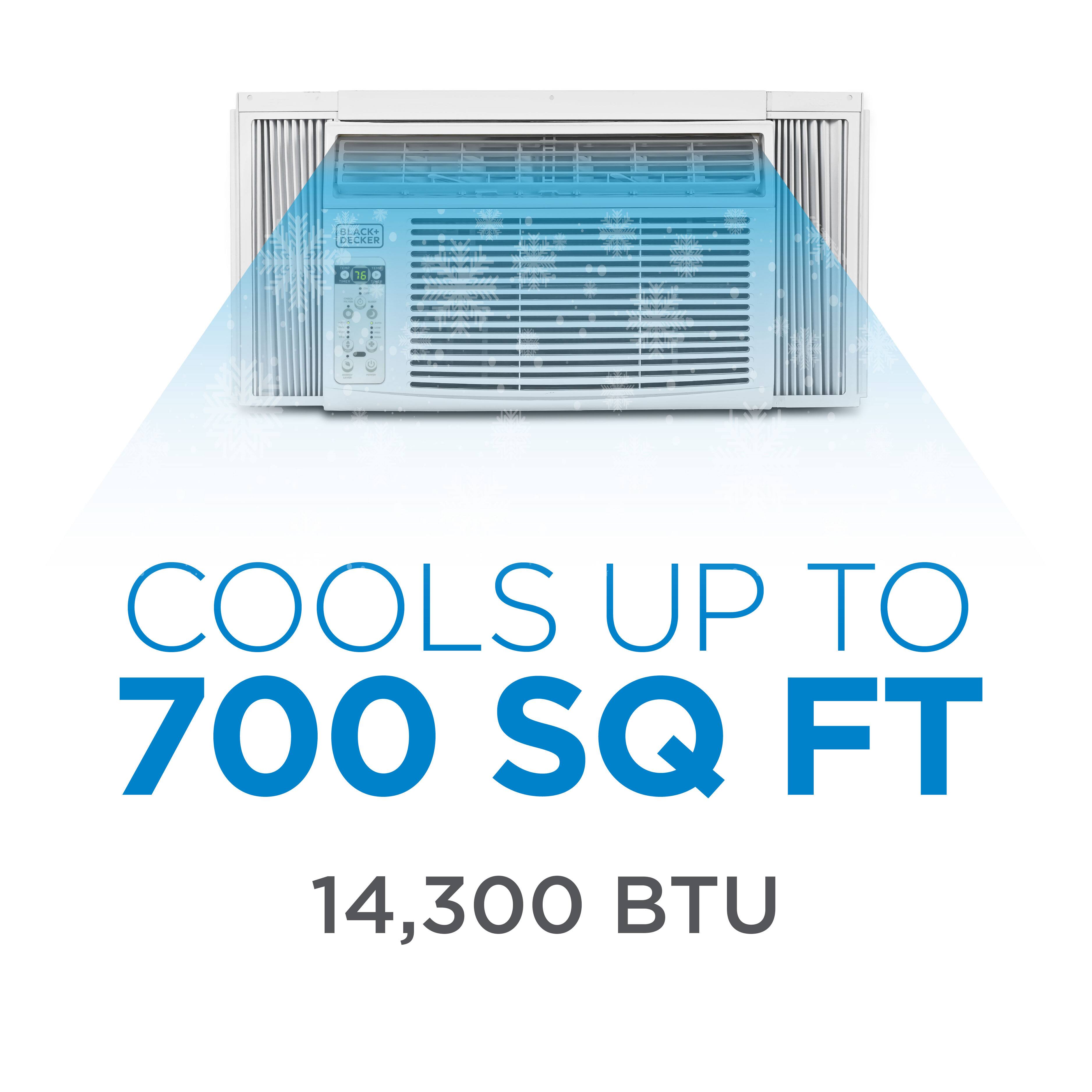 COOLS UP TO 700 SQ FT 14,300 BTU