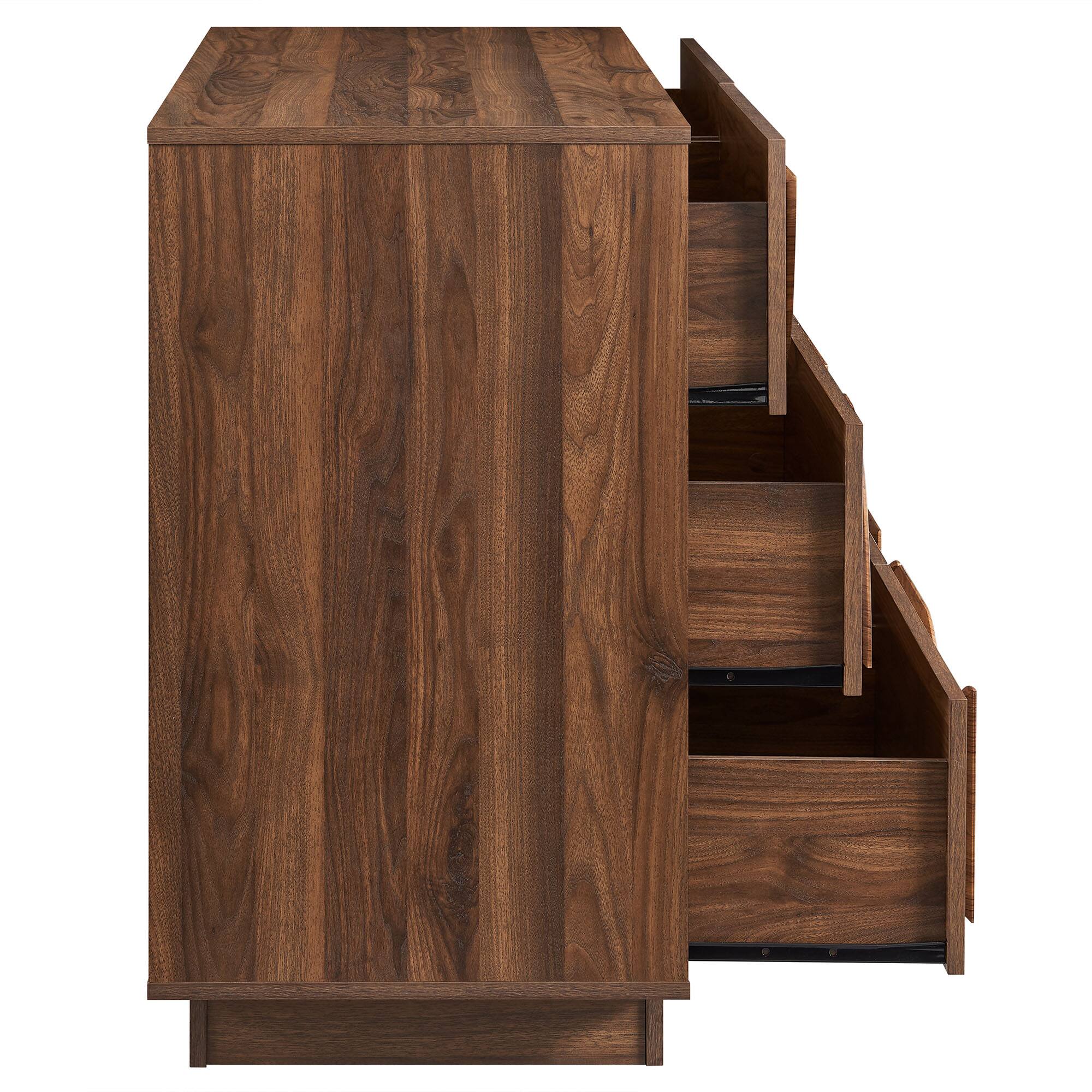 Alt View 4. Modway - Bulwark 6-Drawer Dresser by Modway - Walnut.