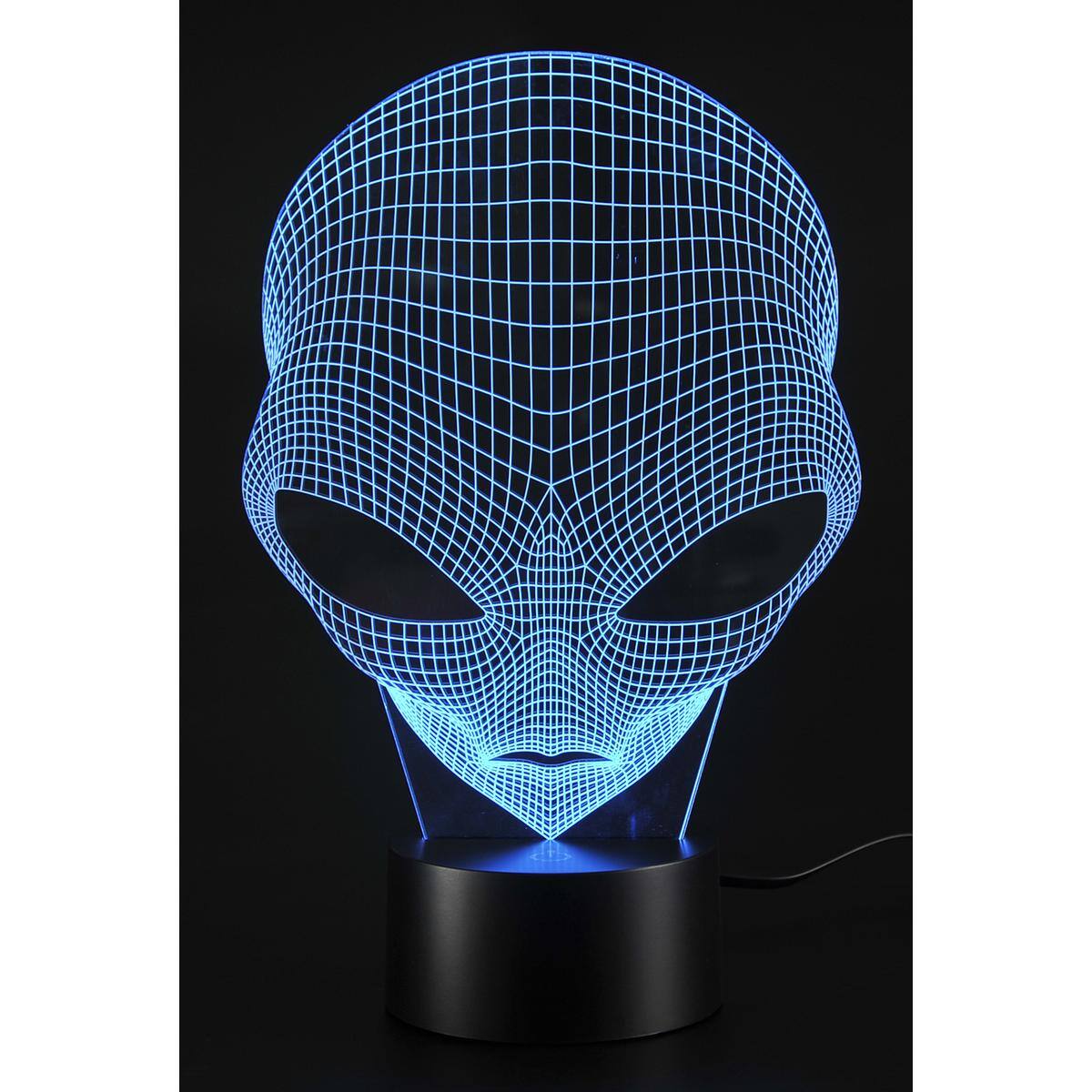 Alt View 1. JuzToys - 3D Night Light for Kids, 3D Illusion Grow LED Alien Shapes Lamp 7 Colors USB Power, LED Lamp for Bedrooms and Offices - Black.