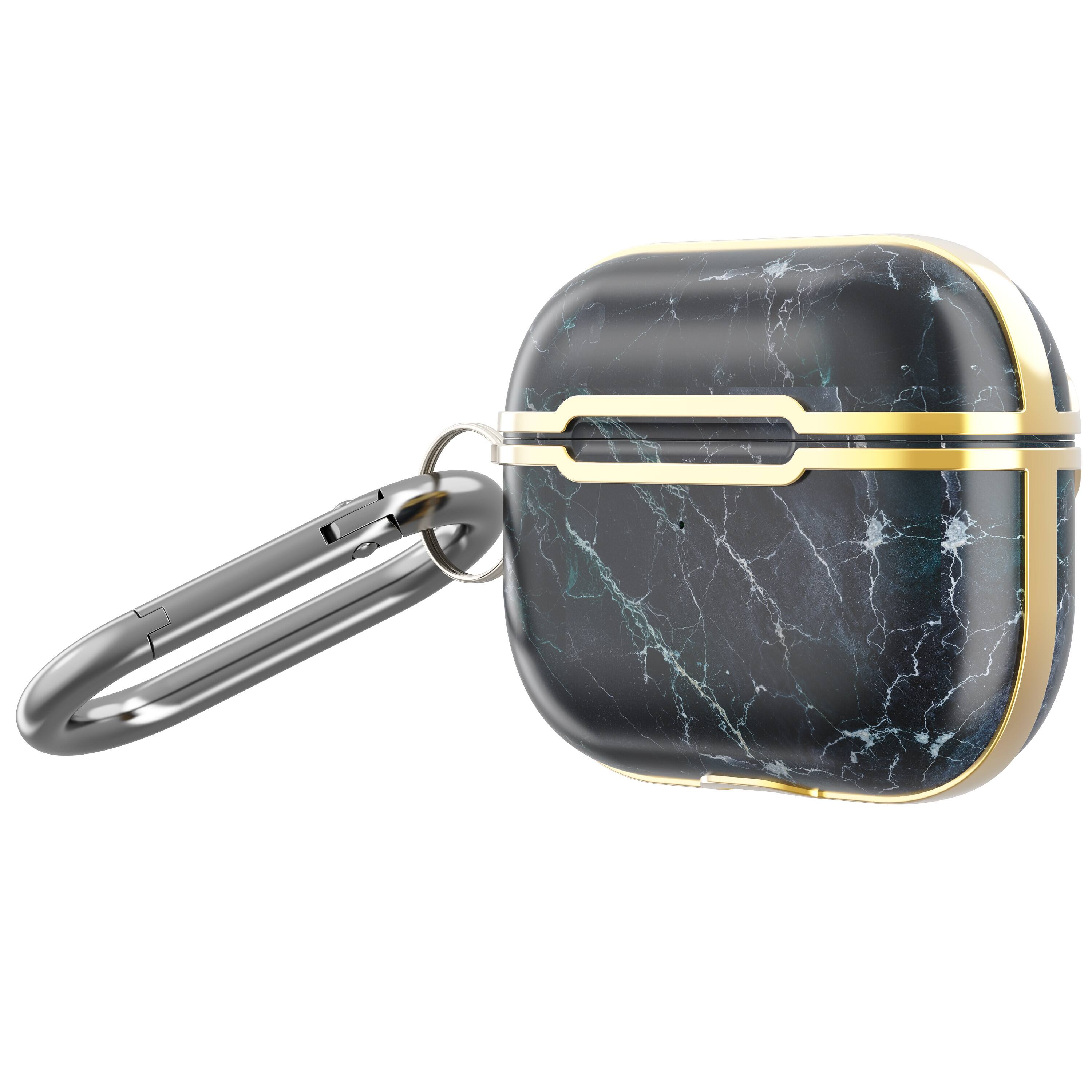 Alt View 4. Vena - Marble Pattern Case for Apple AirPods Pro 2 Case, Protective Cover For AirPods Pro 2nd Generation, Black / Gold - Multicolored.