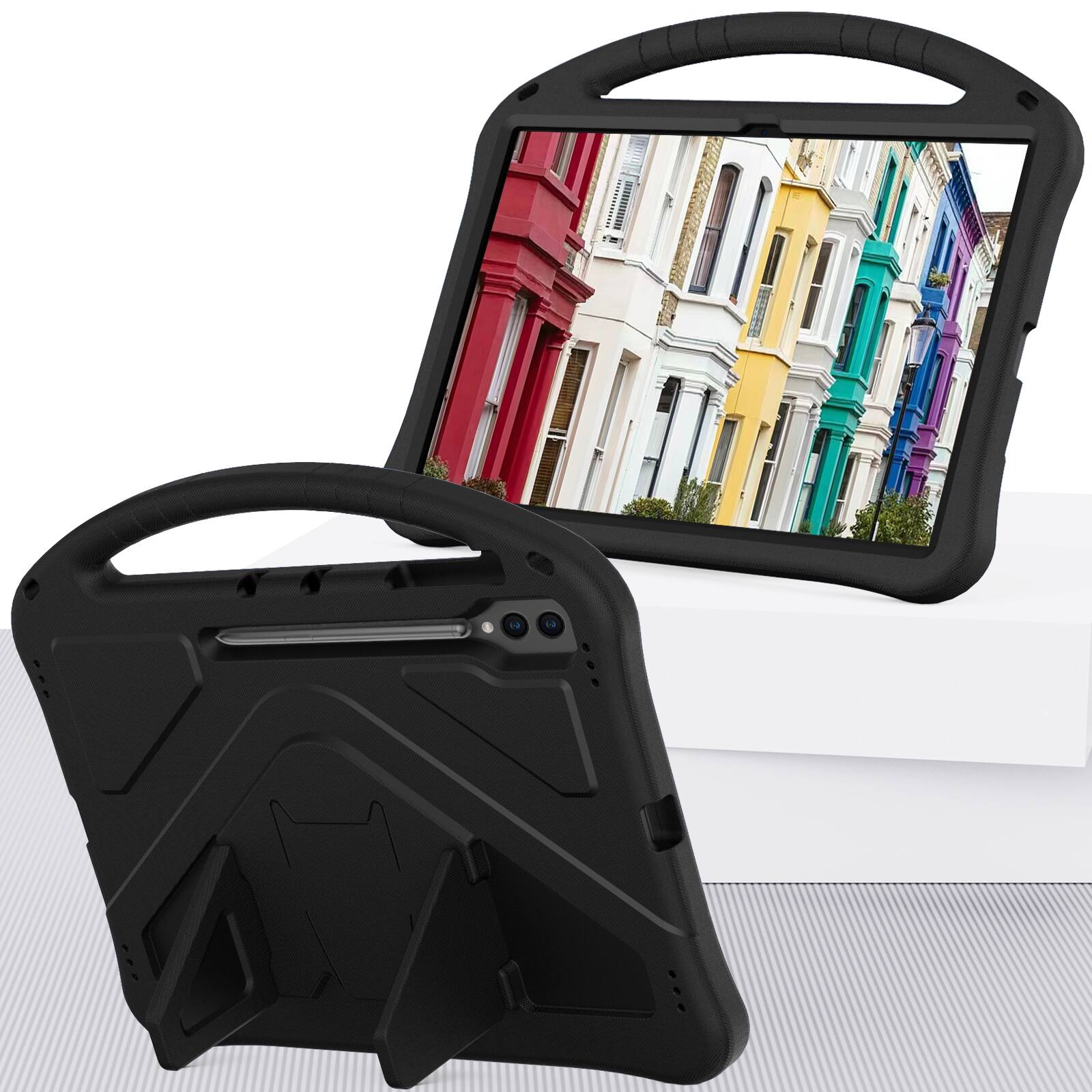 Alt View 2. Dteck - For Samsung Galaxy Tab S9 Ultra/S8 Ultra 14.6-inch Lightweight EVA Shockproof Handle Stand Kids Case Cover - Black.
