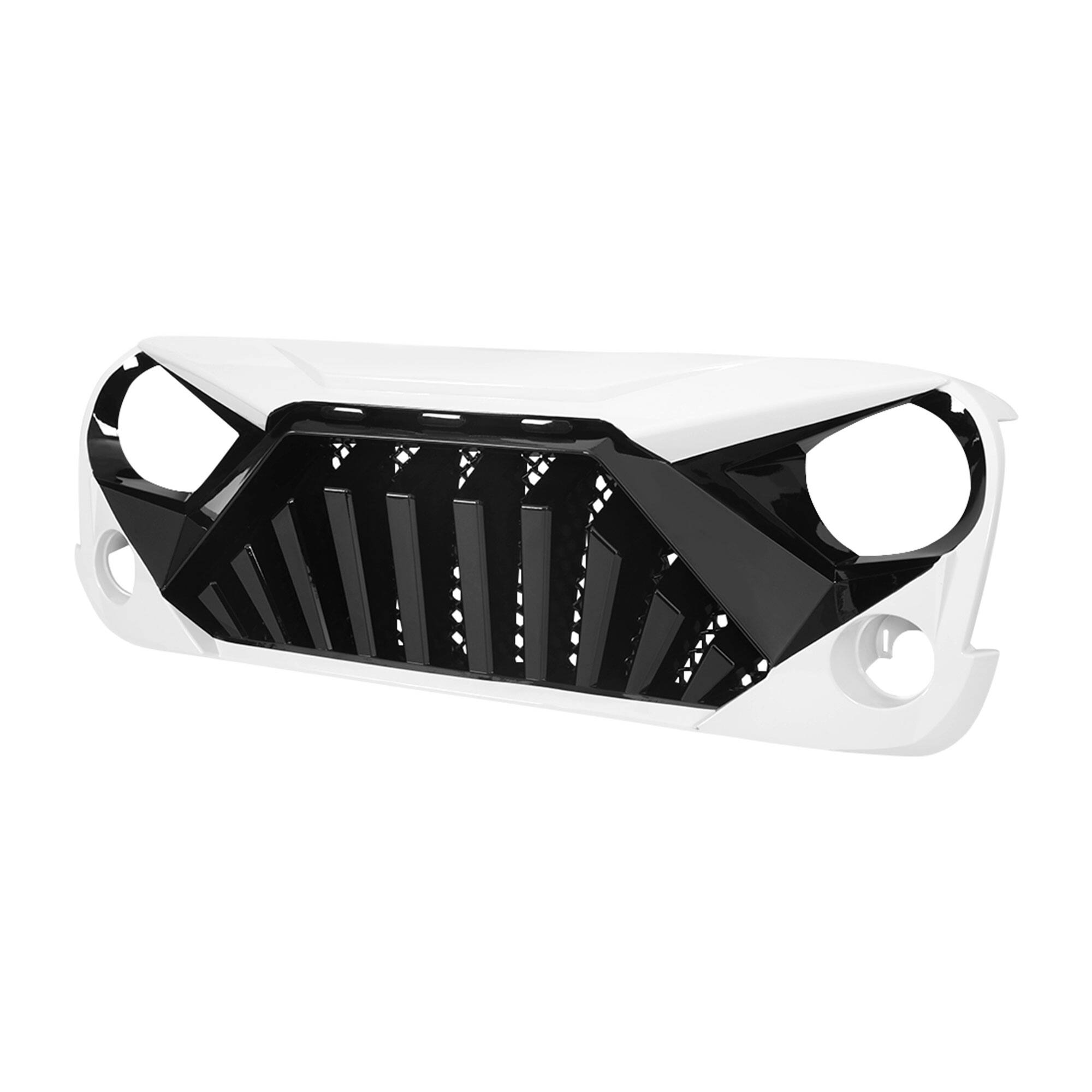 Alt View 8. AMERICAN MODIFIED - American Modified Goliath Grille Compatible with 2007-2018 Jeep Wrangler JK - White Black.