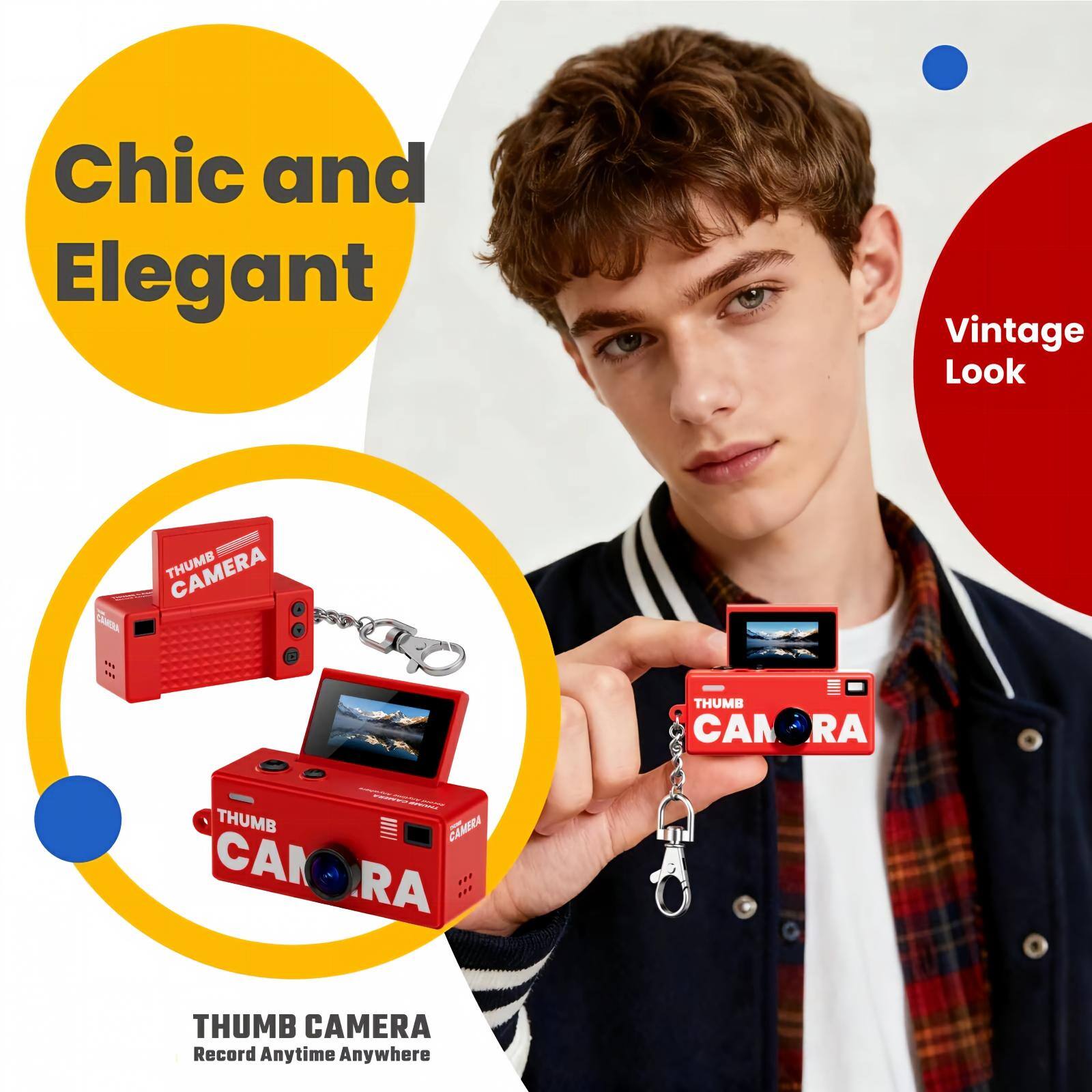 Chic and Elegant  
Vintage Look  
THUMB CAMERA  
THUMB CAMERA  
THUMB CAMERA  
Record Anytime Anywhere