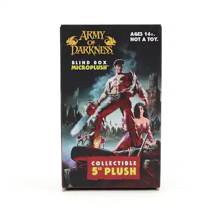 ARMY OF DARKNESS BLIND BOX - MICROPLUSH
AGES 14+. NOT A TOY.
COLLECTIBLE 5" PLUSH
