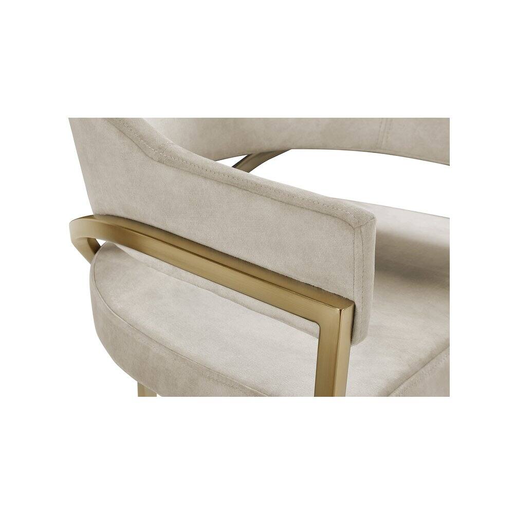 Alt View 3. Meridian Furniture - Madelyn Stone Velvet Dining Chair, Set of 2 - Grey.