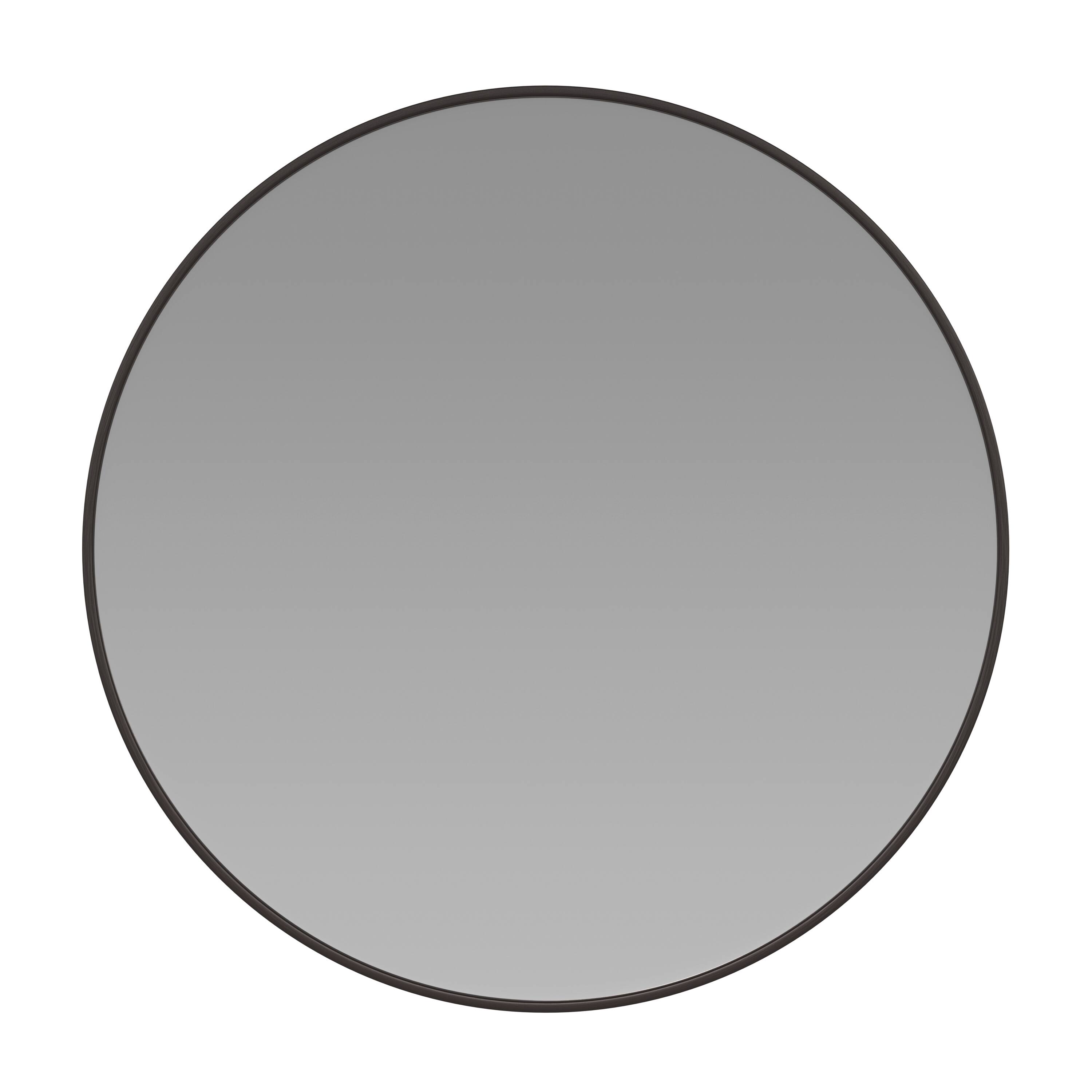 Alt View 1. Emma + Oliver - Metal Wall Mounted Mirror with Oxidized Finish for a Distressed Look, 4mm Silvered Back and Anti-Shatter Safety Film - Black.