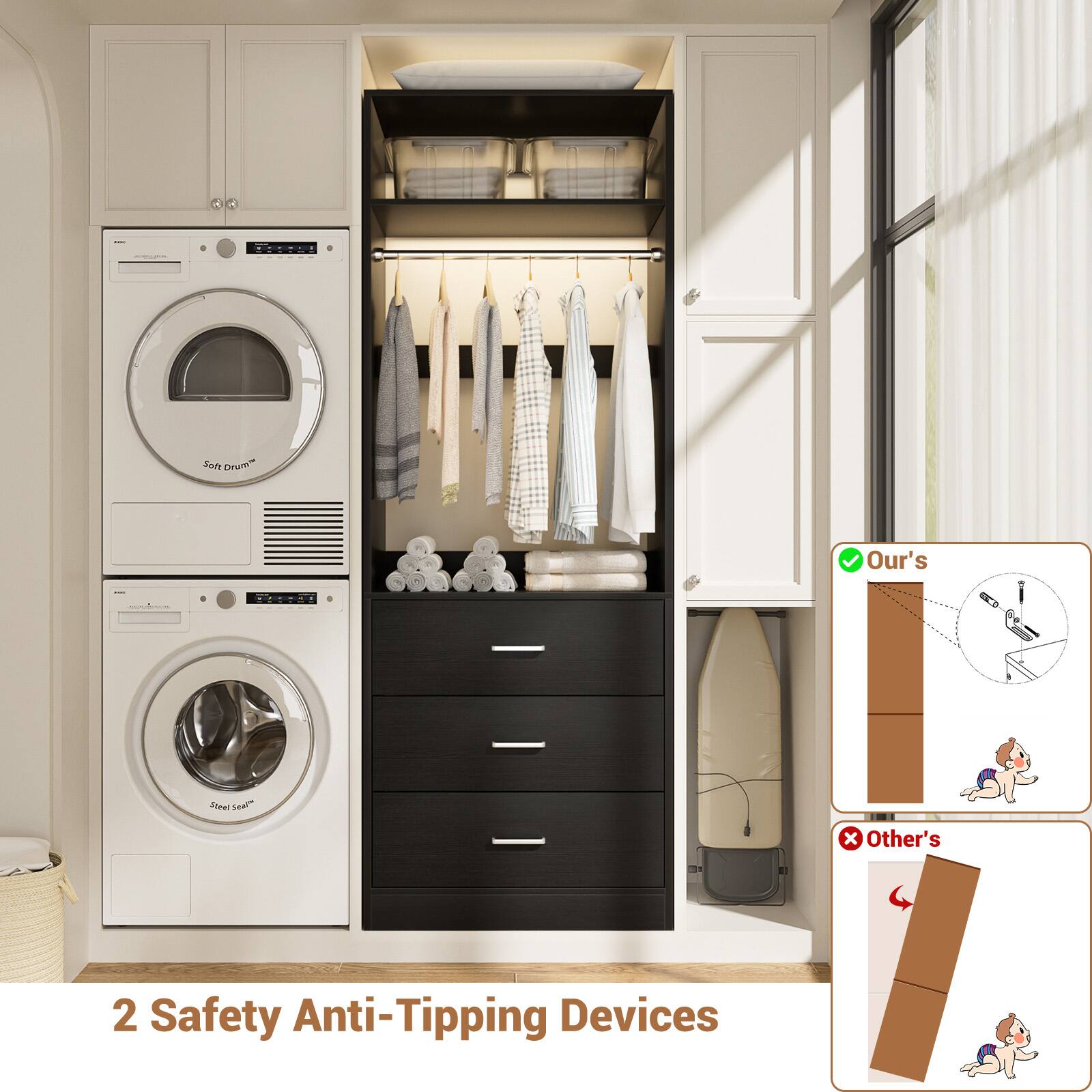 2 Safety Anti-Tipping Devices

Our's

Other's