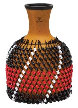 Tycoon Percussion - Natural Fiberglass Shekere, Hand-Strung Beads, Durable Construction, Adjustable Net, Protective Rubber Ring