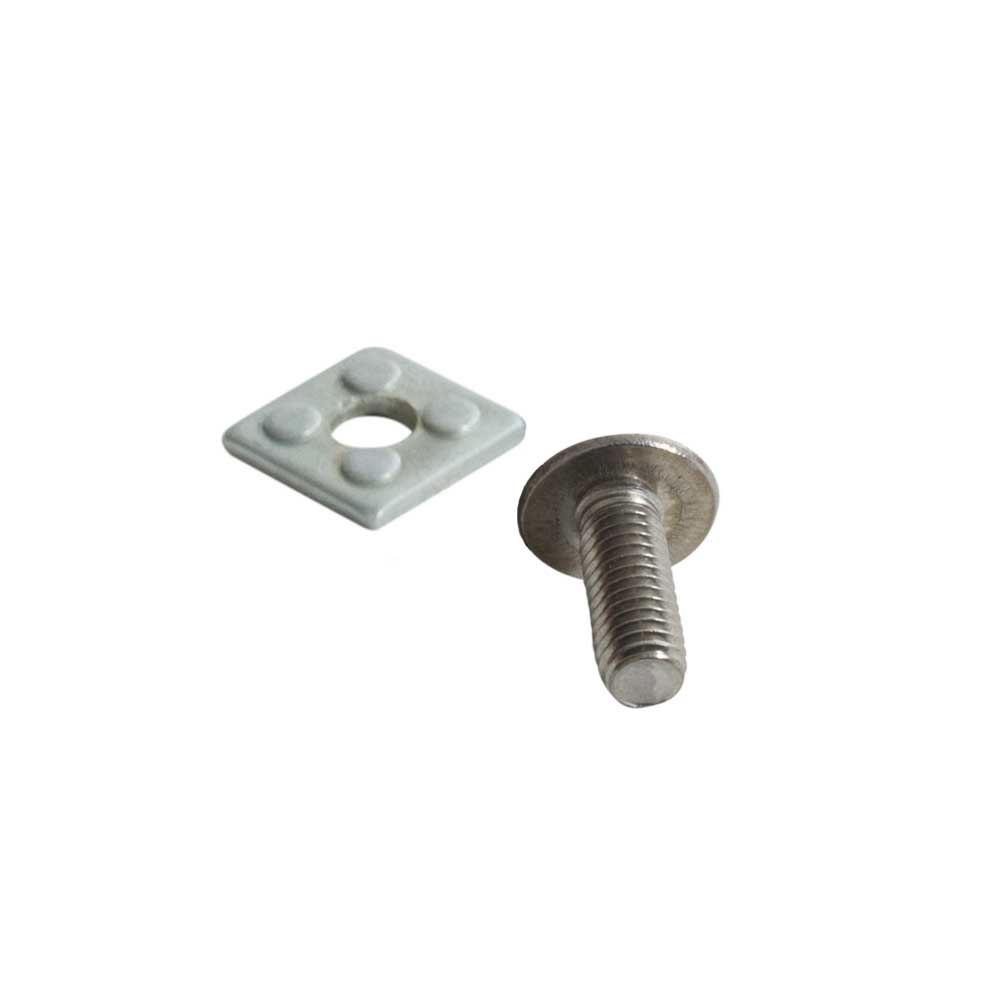 Front. RackSolutions - RackSolutions Square Hole Alignment Washer Kit - 8-Pack for Round Hole Rails in Square Hole Racks - Metallic.