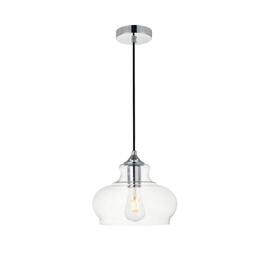 Living District - Destry 1 Light Chrome Pendant With Clear Glass - Chrome And Clear