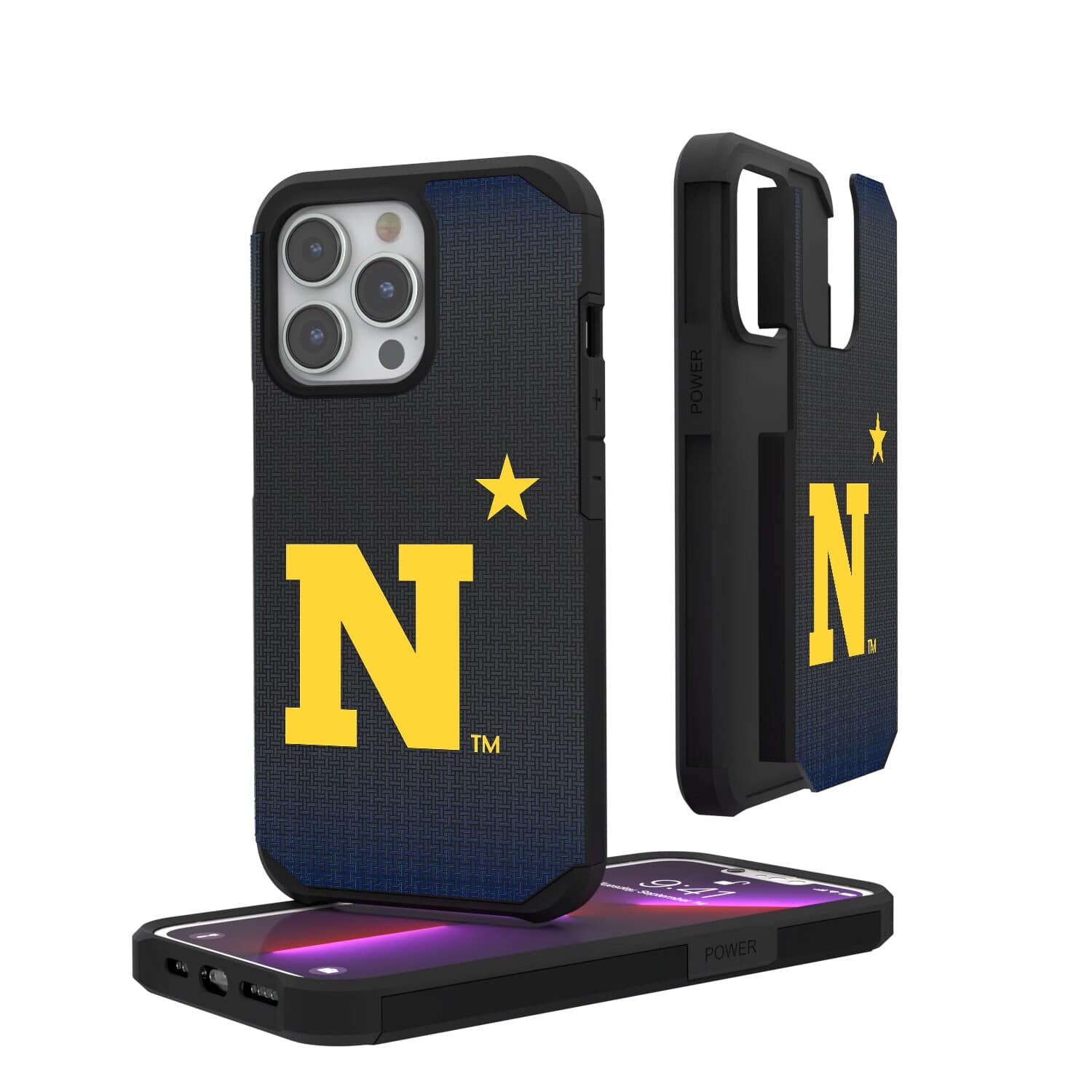 Keyscaper - NCAA - Navy Midshipmen Linen Logo iPhone Rugged Case - 14 Pro - Black price history on PriceWatchPro