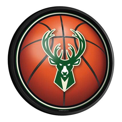 Front. The Fan-Brand - Milwaukee Bucks 18'' Round Slimline Illuminated Wall Sign - Multicolor.