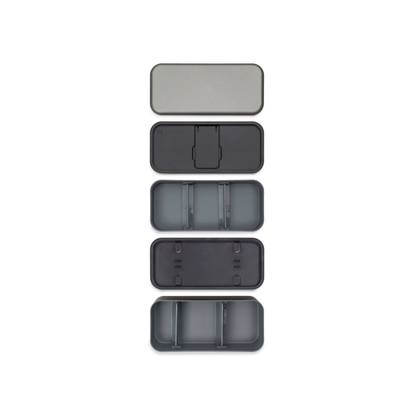 Back. Function 101 - BentoStack Tech Accessory Organizer Space Gray - Black.