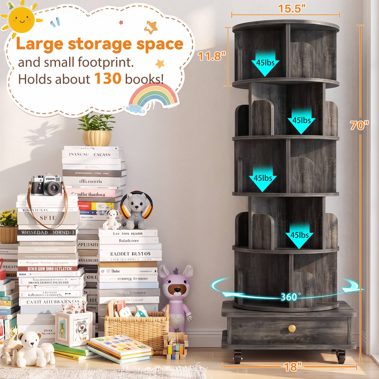 15.5"  
Large storage space and small footprint. Holds about 130 books!  
45lbs  
45lbs  
70"  
19 INANOSU CACASN  
117961 illivrooris Allairies IDPONSICAL  
45lbs  
othe ilaarhna  
WN VIENTA SF IF  
PINTALE TODICAN  
WHSSSEDAD SOHND: FIRIOSABENIONES PPLIISHI ROCTIHLELOIS - Bongentomier Surman ha Korrack ASLUICHI Itatesa pos ocigned OLCKTE STKE-66N DINO IETLITEK === GRL Innommentes DELLYCHOTCHUTCHION  
bms DGAMN Ralatkoore BADDET BUTOS 1010 000001 llube R Boan cd uporo  
45lbs  
: SALORIE SEE  
LAUBLE I DIELIDIES, CA'EIT ALLUBBAIENIAS III INTH  
but !!! & !  
360  
DETTRDAX  
JOIN  
18"