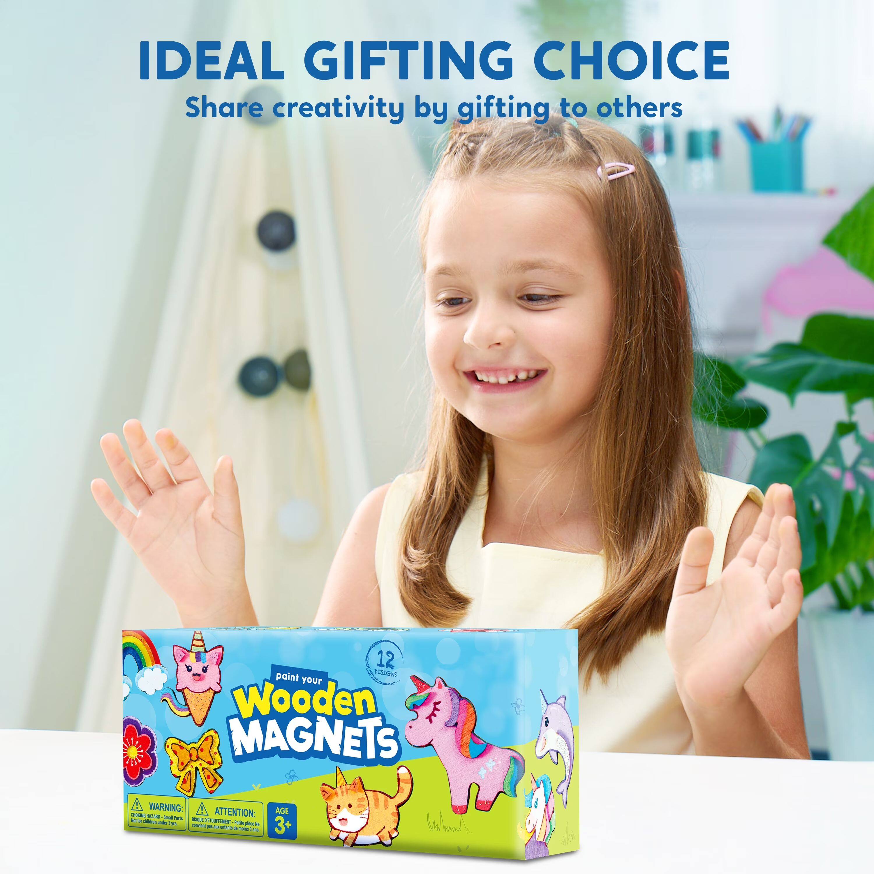 IDEAL GIFTING CHOICE  
Share creativity by gifting to others

12 point DESTIONS your Wooden MAGNETS

WARNING: ATTENTION: AGE 3+
