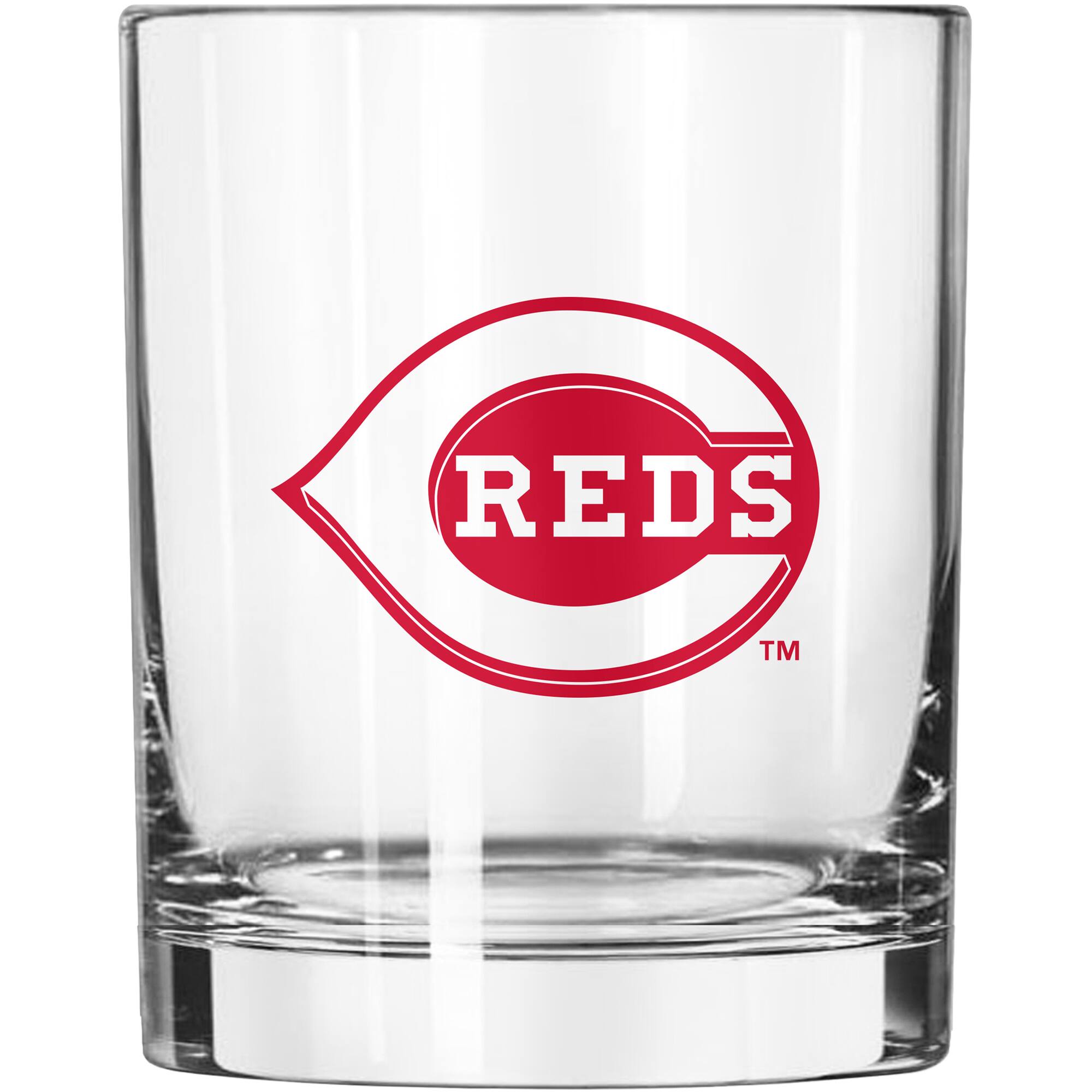 Front. Logo Brands - Cincinnati Reds 14oz. Game Day Rocks Glass - Multicolor.