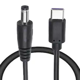 Unique Bargains - USB C to DC 5.5x2.1mm PD Charging Cable, 5V/3A 15W, for Router, Camera, TV Box, Desk Lamp - Black