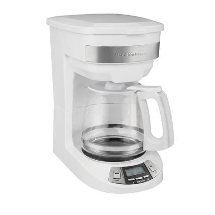 Front. Hamilton Beach - 12 Cup Programmable Coffee Maker - WHITE.