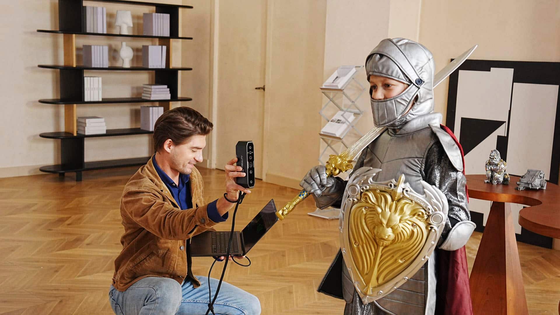 Alt View 14. Creality - CR-Scan Otter 3D Scanner Four-Lens Stereo System for 10-2000mm Object/Body/Face Full Color Scanning - Black.