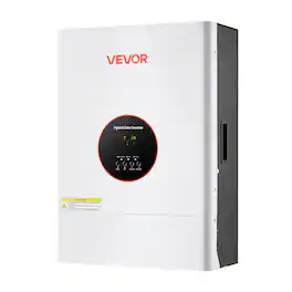 VEVOR - 6000W 48V Hybrid Solar Inverter, 120V/240V Split Phase, Built-in 120A MPPT Solar Controller,Low Frequency Pure Sine Wave - White