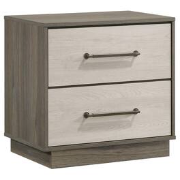 Manhattan Lane - Fene Nightstand, 2 Storage Drawers with Nickel Handles, 24 Inch - Gray