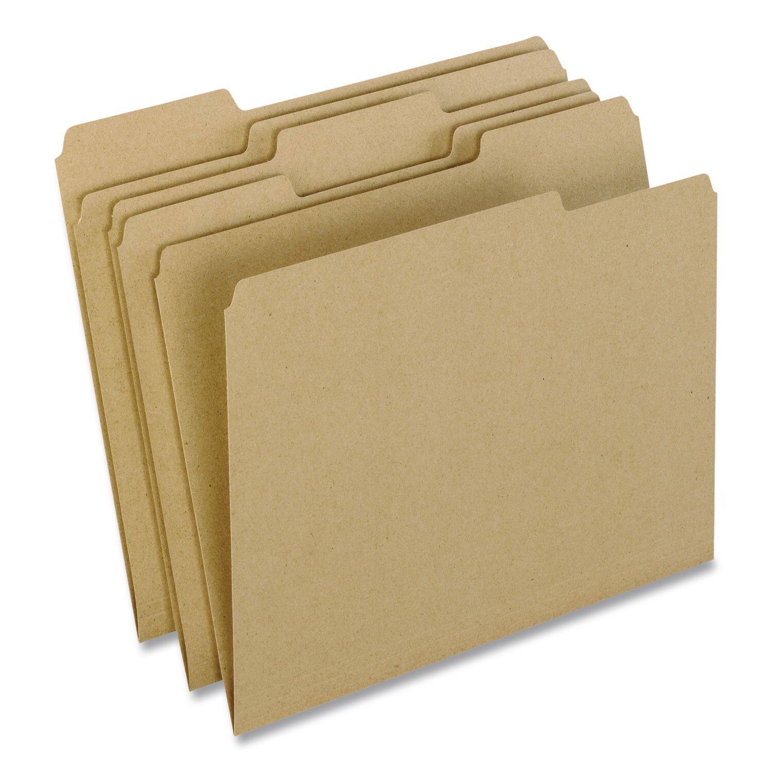 Left. Tops Business Forms - Earthwise by Pendaflex 100% Recycled Colored File Folders, : Assorted, Letter, 0.5" Expansion, Brown, 100/Box.