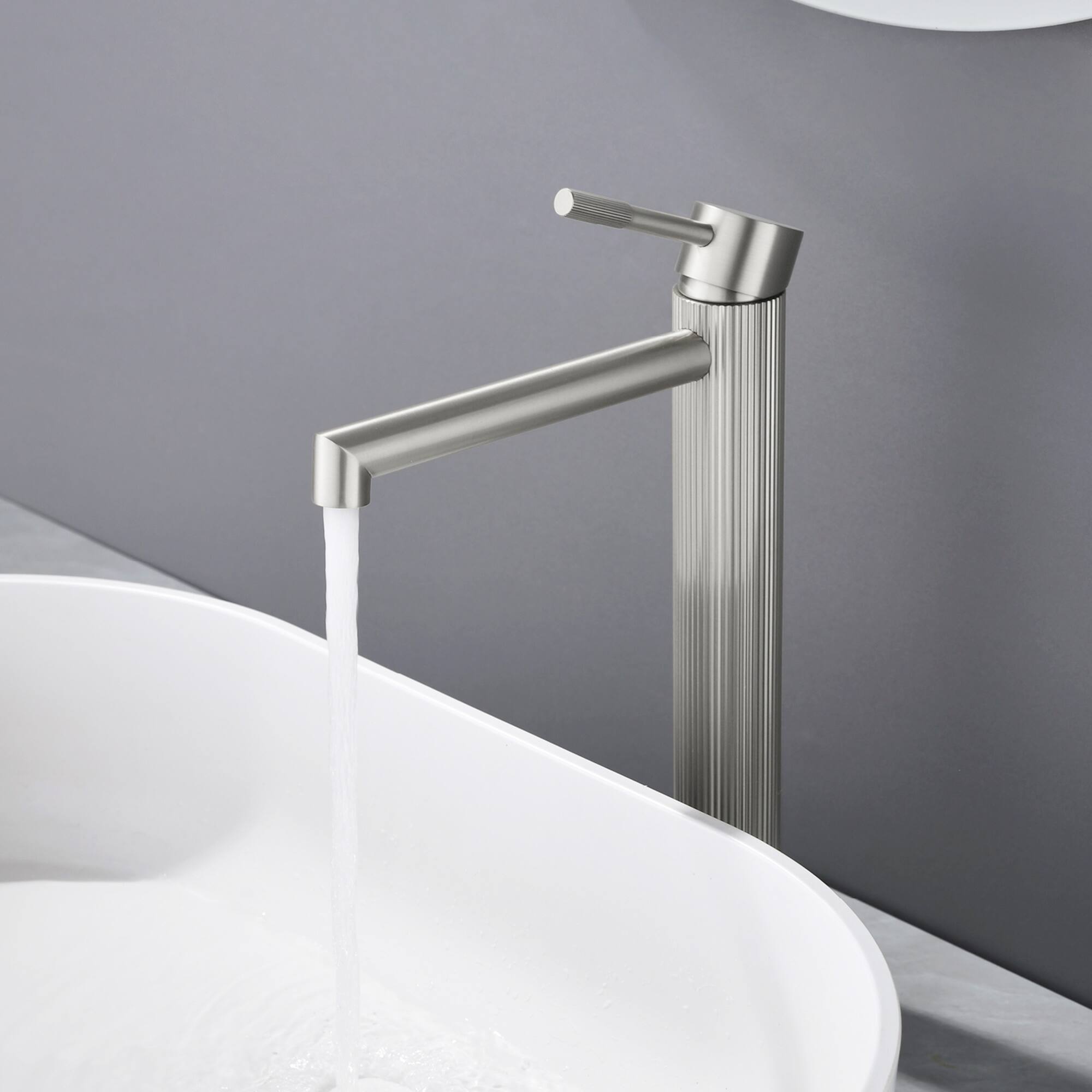 Alt View 4. Boyel Living - Brushed Nickel Carved Bathroom Faucet Solid Brass - Brushed Nickel.